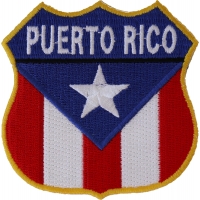 Puerto Rico Shield Flag Patch | Embroidered Patches
